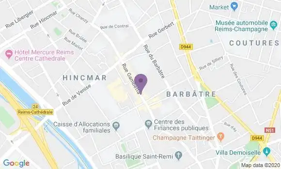 Localisation Banque Postale Agence de Reims Gambetta