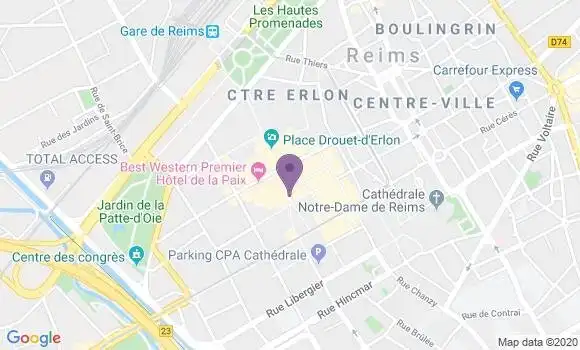 Localisation Banque Postale Agence de Reims Drouet d