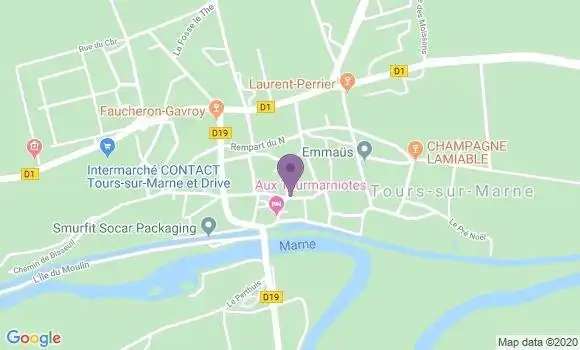 Localisation Banque Postale Agence de Tours sur Marne