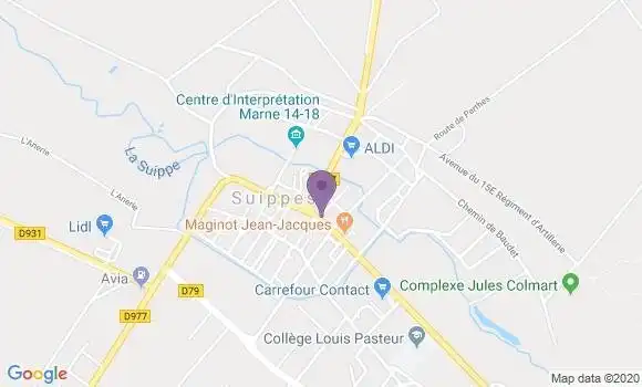 Localisation Banque Postale Agence de Suippes