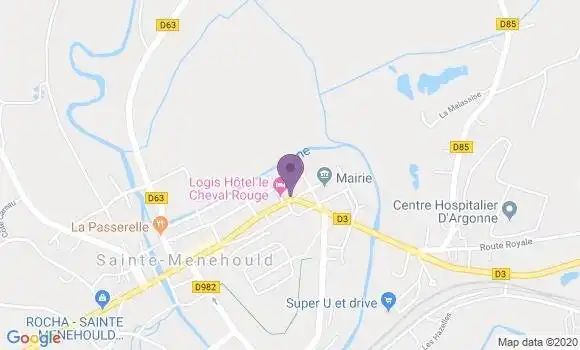 Localisation Banque Postale Agence de Sainte Ménehould