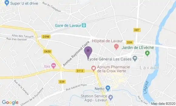 Localisation LCL Agence de Lavaur