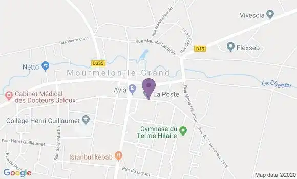 Localisation Banque Postale Agence de Mourmelon le Grand