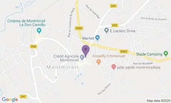 Localisation Banque Postale Agence de Montmirail