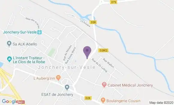 Localisation Banque Postale Agence de Jonchery sur Vesle