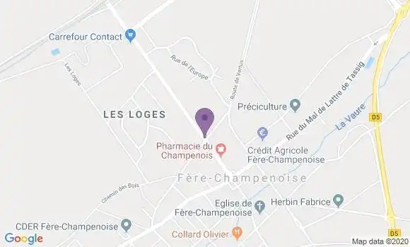 Localisation Banque Postale Agence de Fère Champenoise