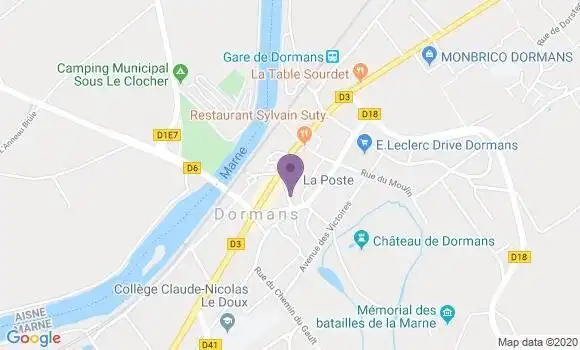 Localisation Banque Postale Agence de Dormans