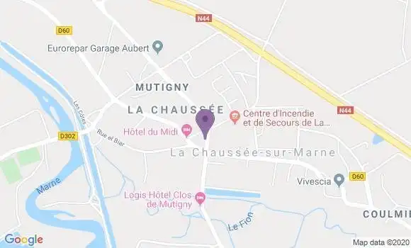 Localisation Banque Postale Agence de La Chaussée sur Marne