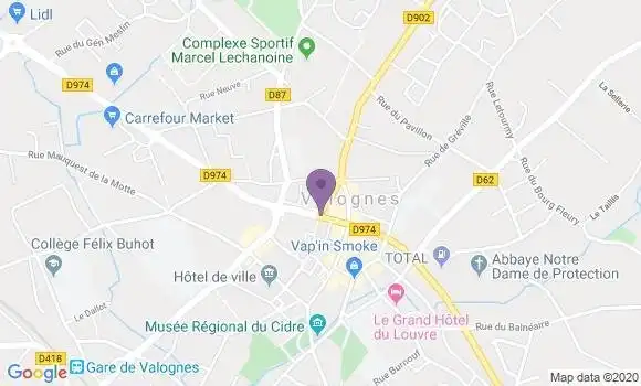 Localisation Banque Postale Agence de Valognes