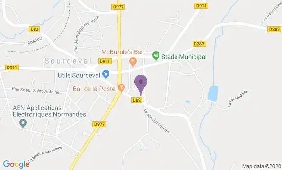 Localisation Banque Postale Agence de Sourdeval