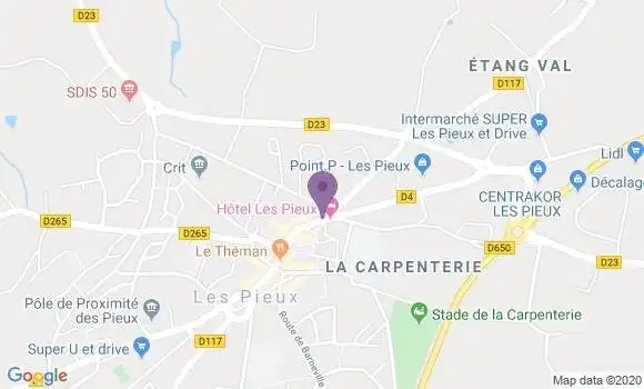 Localisation Banque Postale Agence de Les Pieux