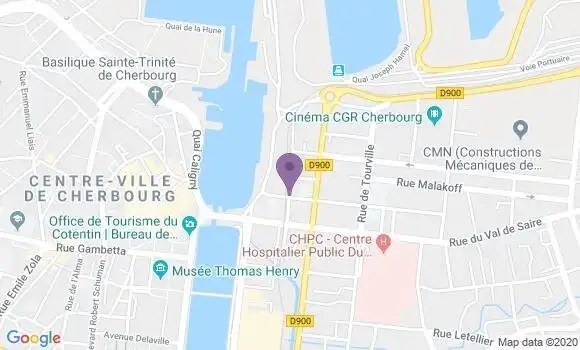 Localisation Banque Postale Agence de Cherbourg Octeville Rossel