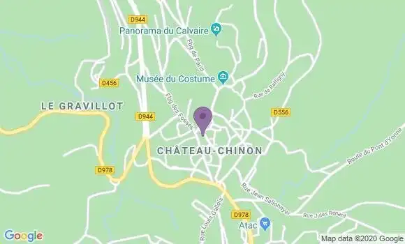 Localisation LCL Agence de Château Chinon