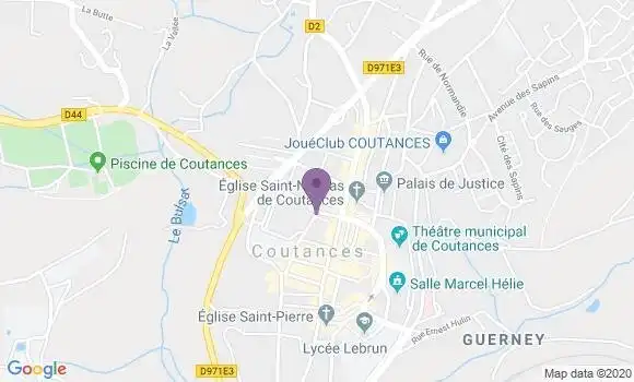 Localisation Banque Postale Agence de Coutances