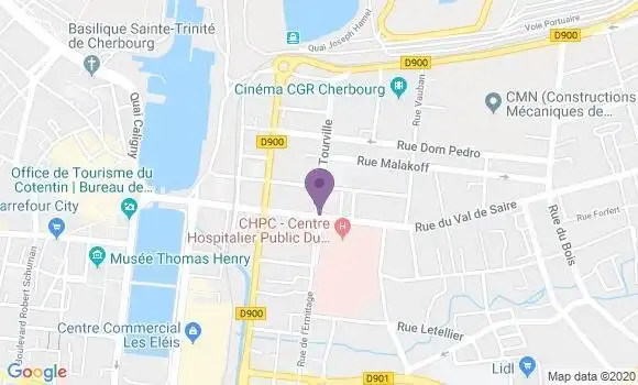 Localisation Banque Postale Agence de Cherbourg Octeville