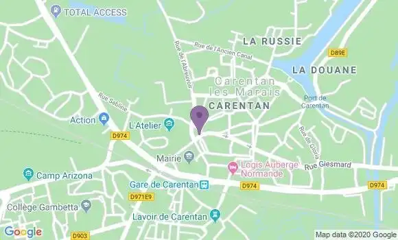 Localisation Banque Postale Agence de Carentan