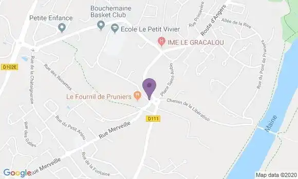 Localisation Banque Postale Agence de Bouchemaine Pruniers