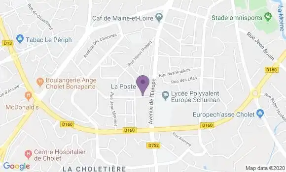 Localisation Banque Postale Agence de Cholet Laurent Bonnevay