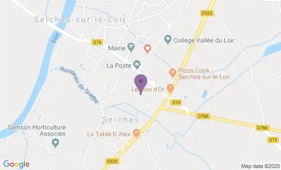 Localisation Banque Postale Agence de Seiches sur le Loir