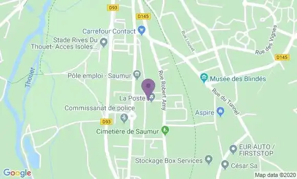 Localisation Banque Postale Agence de Saumur Chemin Vert