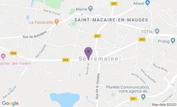 Localisation Banque Postale Agence de Saint Macaire en Mauges