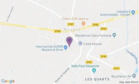 Localisation Banque Postale Agence de Noyant