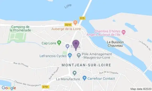 Localisation Banque Postale Agence de Montjean sur Loire