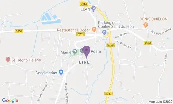 Localisation Banque Postale Agence de Liré