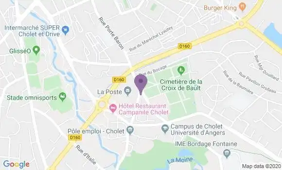 Localisation Banque Postale Agence de Cholet Carteron