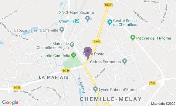 Localisation Banque Postale Agence de Chemillé