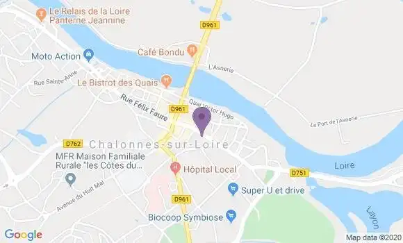 Localisation Banque Postale Agence de Châlonnes sur Loire