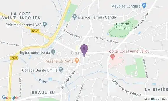 Localisation Banque Postale Agence de Candé