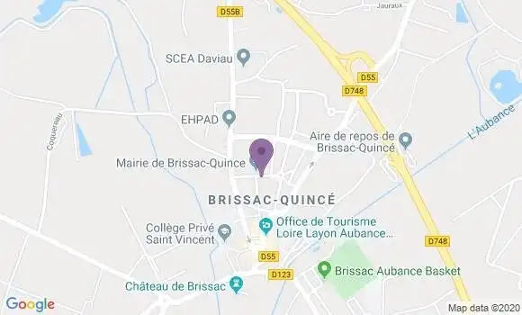 Localisation Banque Postale Agence de Brissac Quincé