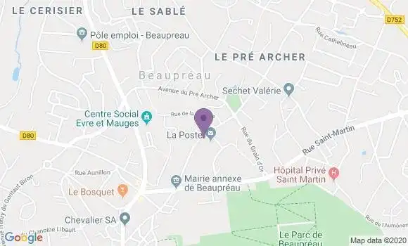 Localisation Banque Postale Agence de Beaupréau