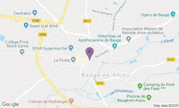Localisation Banque Postale Agence de Baugé