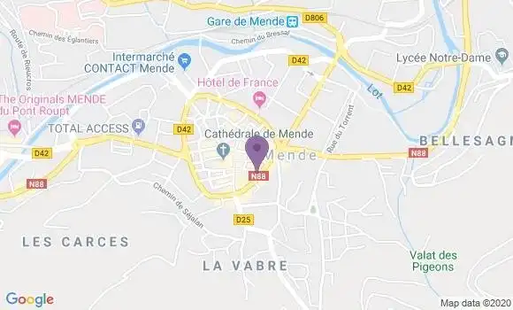 Localisation Banque Postale Agence de Mende