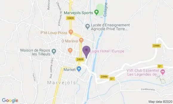 Localisation Banque Postale Agence de Marvejols