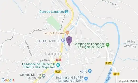 Localisation Banque Postale Agence de Langogne