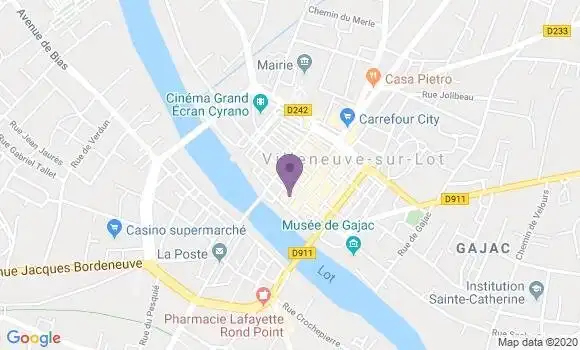 Localisation Banque Postale Agence de Villeneuve sur Lot