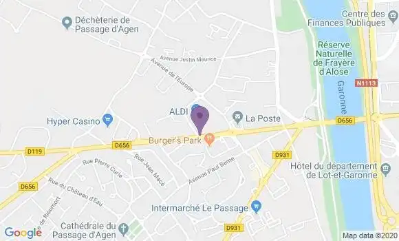 Localisation Banque Postale Agence de Le Passage