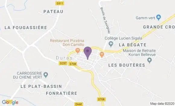 Localisation Banque Postale Agence de Duras