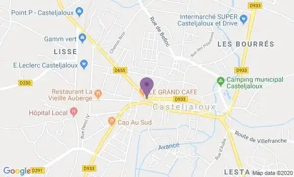 Localisation Banque Postale Agence de Casteljaloux
