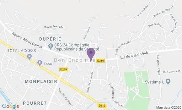 Localisation Banque Postale Agence de Bon Encontre