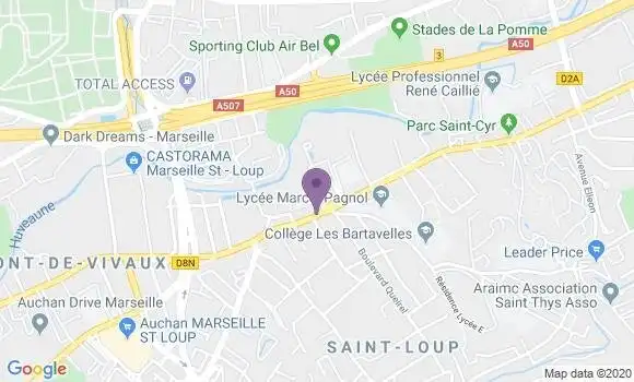 Localisation Société Générale Agence de Marseille Saint Loup