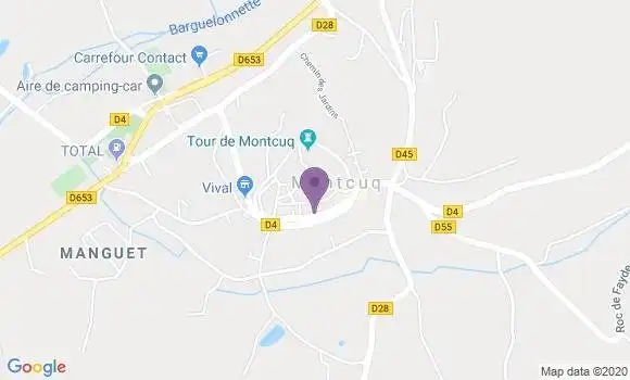 Localisation Banque Postale Agence de Montcuq