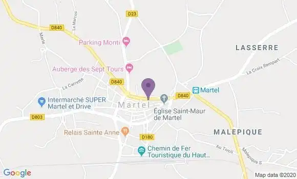 Localisation Banque Postale Agence de Martel