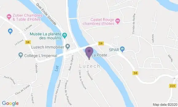 Localisation Banque Postale Agence de Luzech
