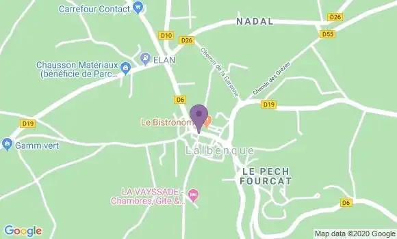 Localisation Banque Postale Agence de Lalbenque