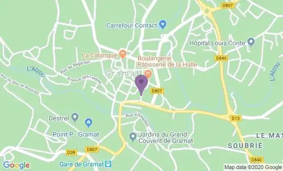 Localisation Banque Postale Agence de Gramat