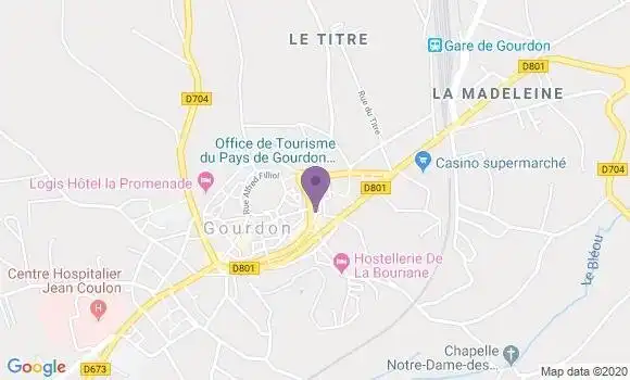 Localisation Banque Postale Agence de Gourdon